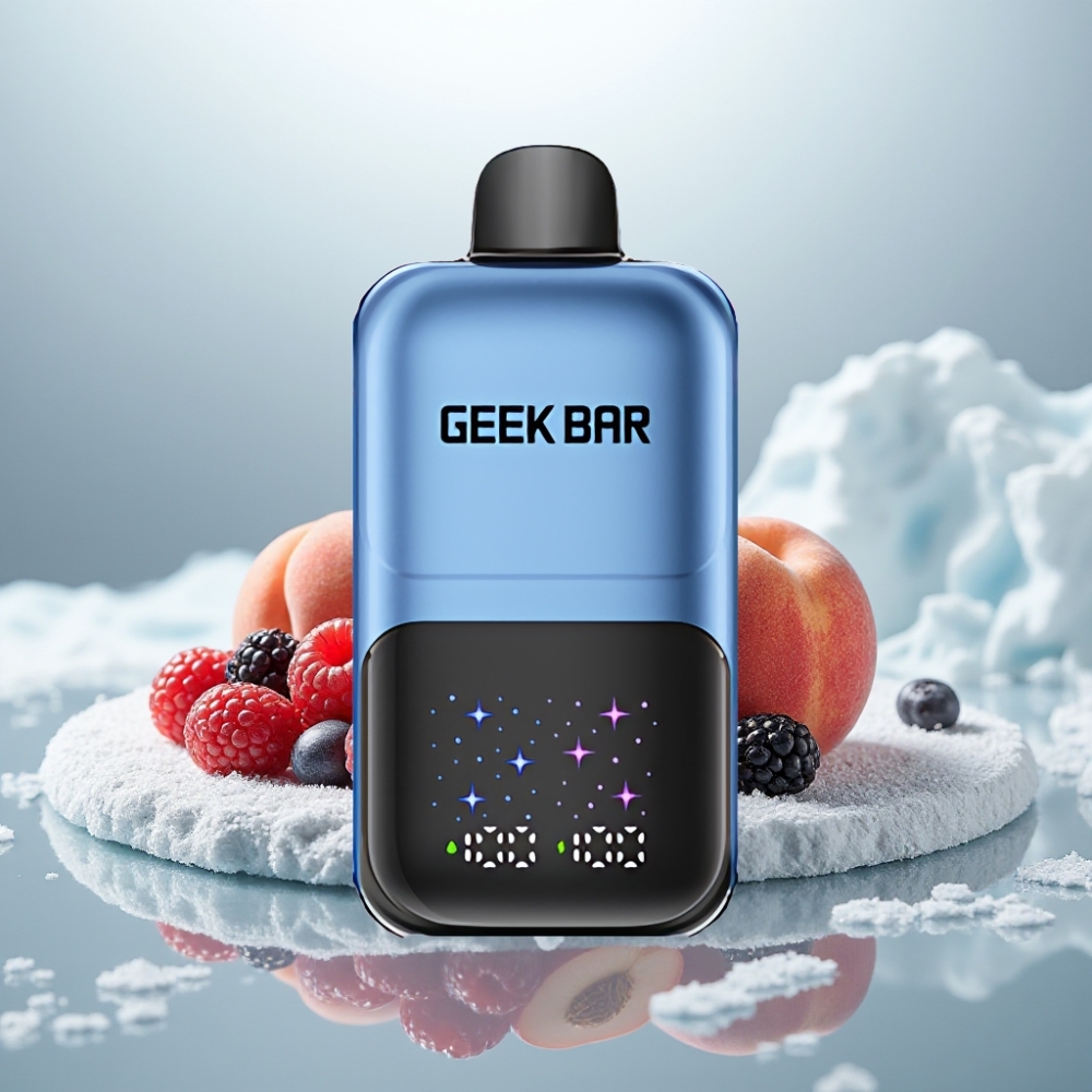 GEEK BAR 2GO 50000 Puffs Pêssego & Frutas Silvestres Tela Grande e Bateria Recarregável GEEK BAR 2GO 50000 Puffs Pêssego & Frutas Silvestres Tela Grande e Bateria Recarregável