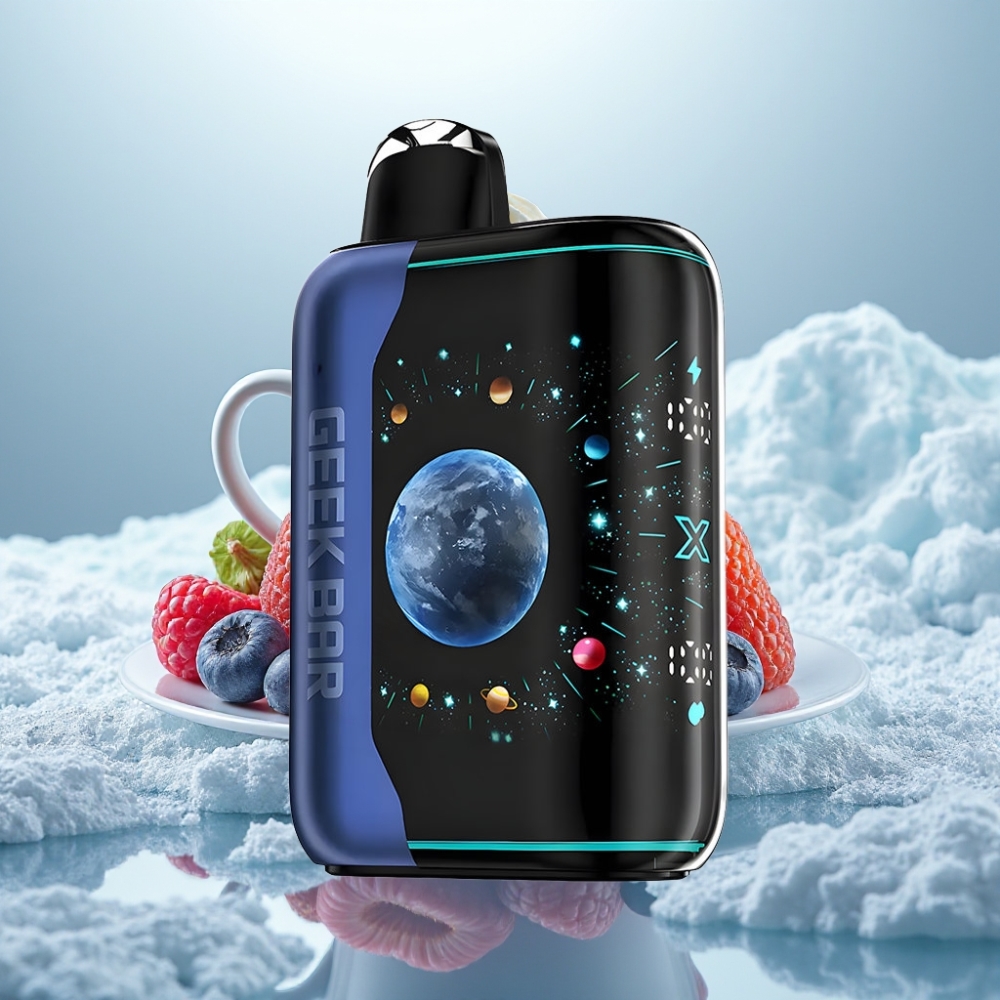 GEEK BAR Platinum Edition 25000 Puffs Blue Razz Ice Tela 3D Dinâmica Carga Rápida USB-C GEEK BAR Platinum Edition 25000 Puffs Blue Razz Ice Tela 3D Dinâmica Carga Rápida USB-C