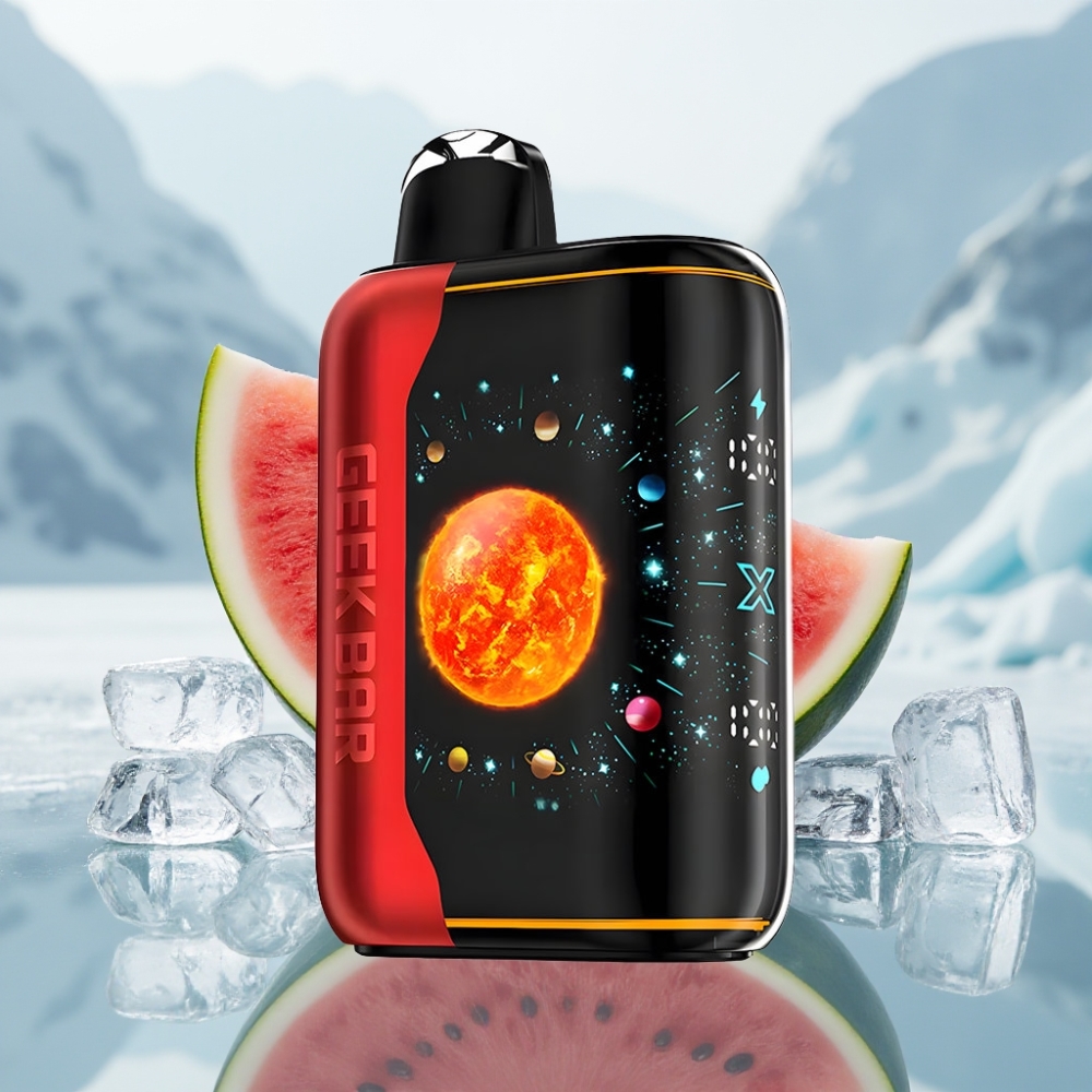 GEEK BAR Platinum Edition 25000 Pufts Gelo de Melancia Carga Rápida Dual Mesh Coil GEEK BAR Platinum Edition 25000 Pufts Gelo de Melancia Carga Rápida Dual Mesh Coil