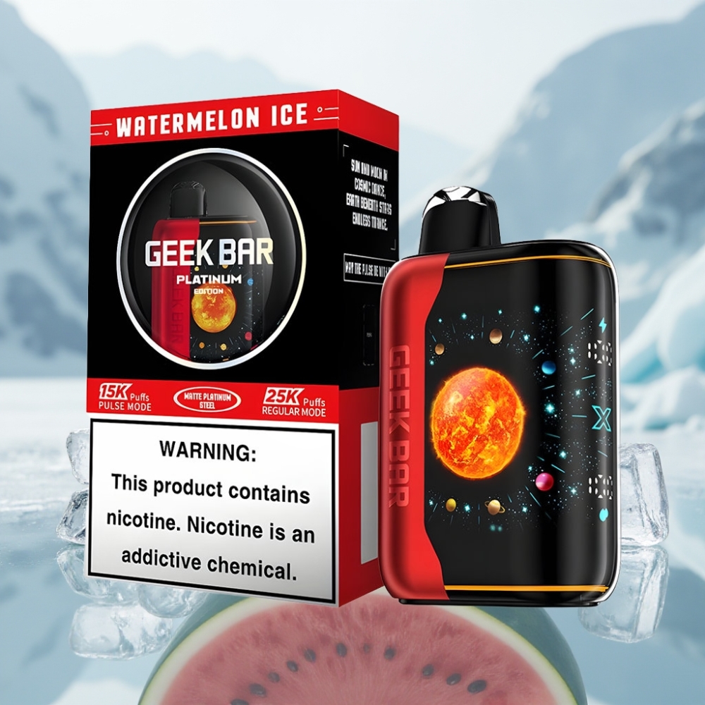 GEEK BAR Platinum Edition 25000 Pufts Gelo de Melancia Carga Rápida Dual Mesh Coil