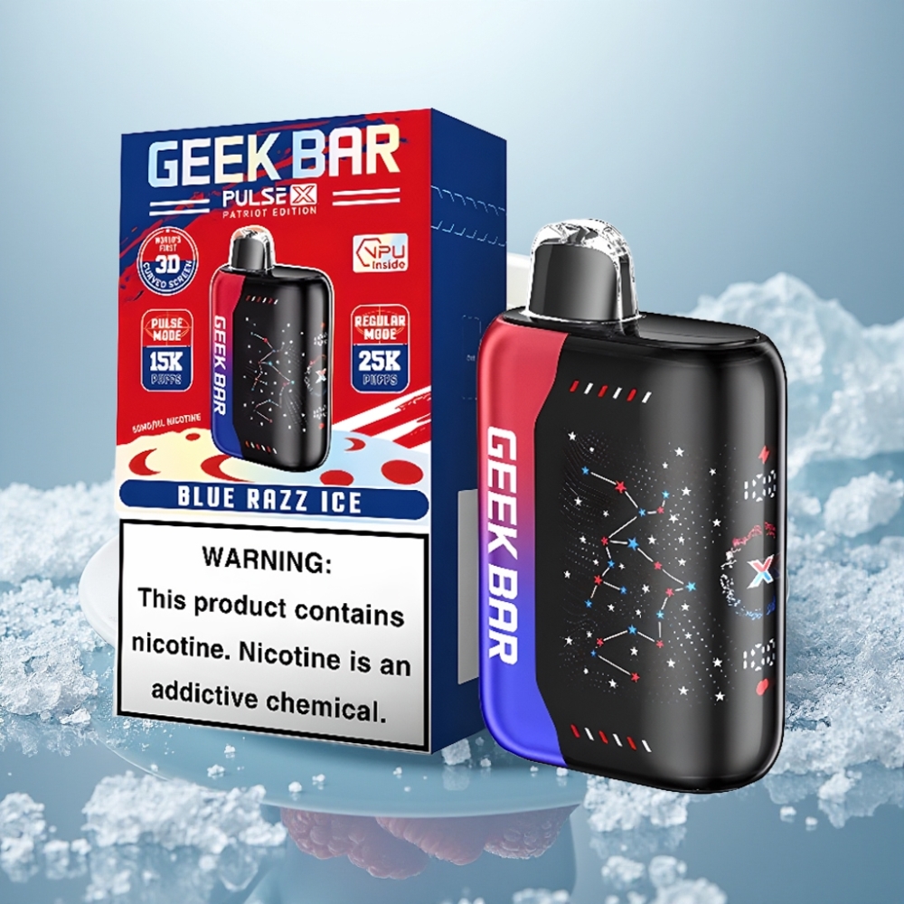 GEEK BAR Pulse X 25000 Sabores Patriot Edição 18mL Tela Curva 3D
