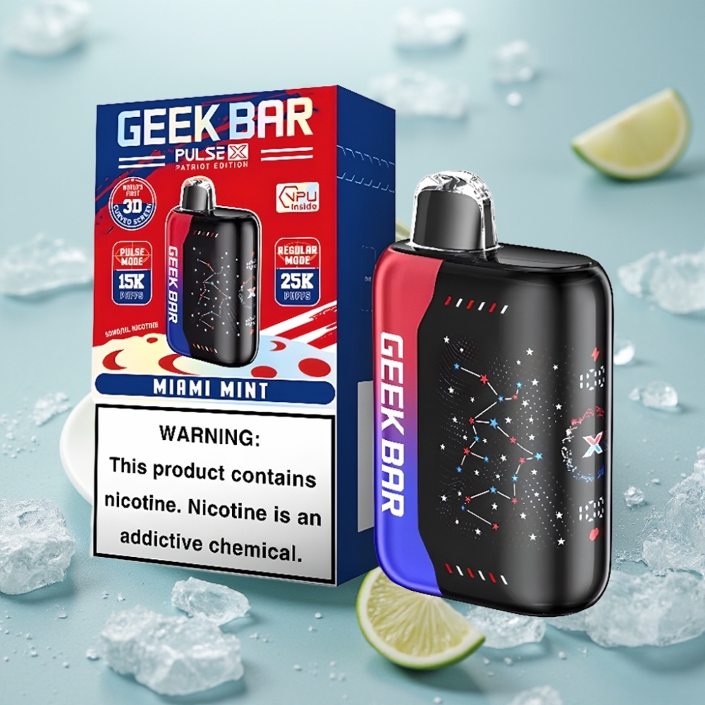 GEEK BAR Pulse X 25000 Sabores Patriot Edição 18mL Tela Curva 3D