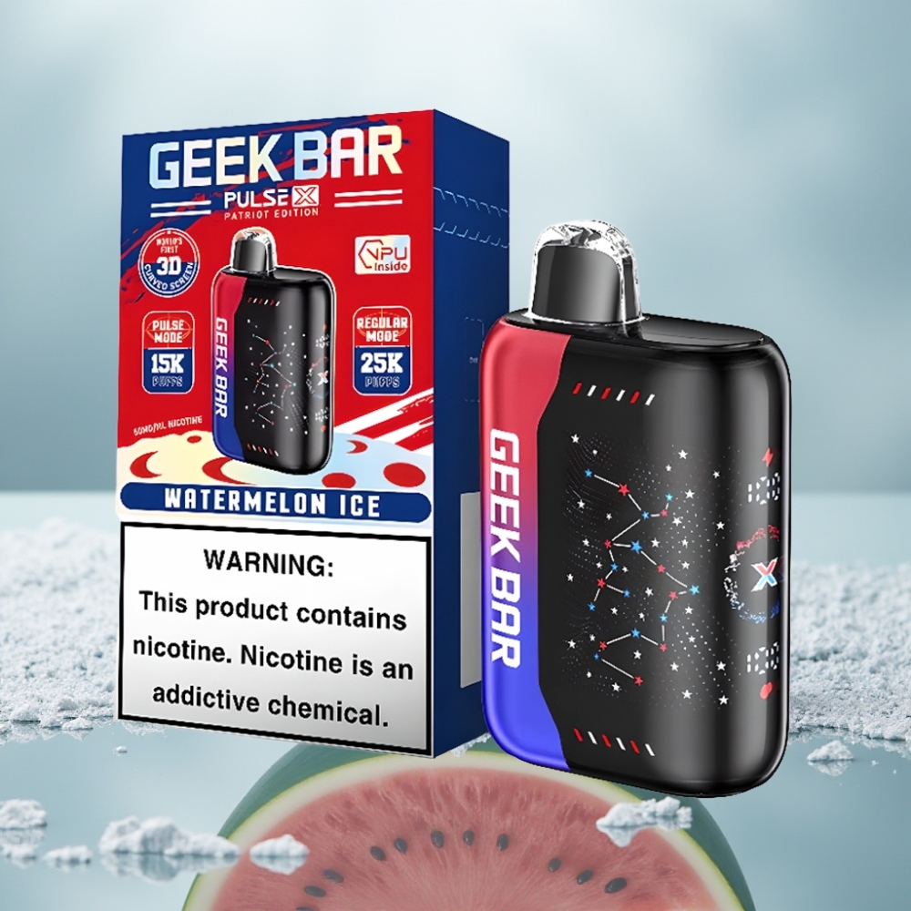 GEEK BAR Pulse X 25000 Sabores Patriot Edição 18mL Tela Curva 3D