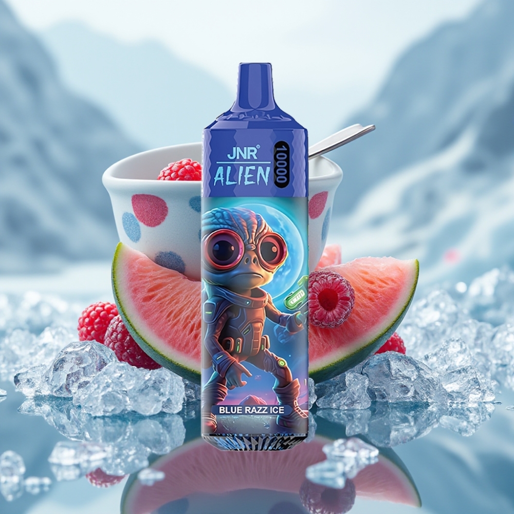 JNR Alien 10000 Puffs Disposable Vape Blue razz gelo Capacidade da Bateria 850mAh JNR Alien 10000 Puffs Disposable Vape Blue razz gelo Capacidade da Bateria 850mAh