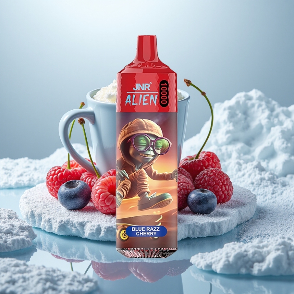 JNR Alien 10000 Puffs Disposable Vape Mirtilo Cereja LED RGB Carga Rápida Type-C JNR Alien 10000 Puffs Disposable Vape Mirtilo Cereja LED RGB Carga Rápida Type-C