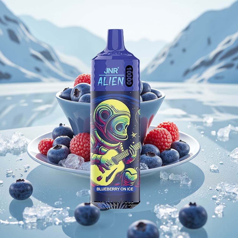 JNR Alien 10000 Puffs Mirtilo Gelado 850mAh LED RGB Tipo-C
