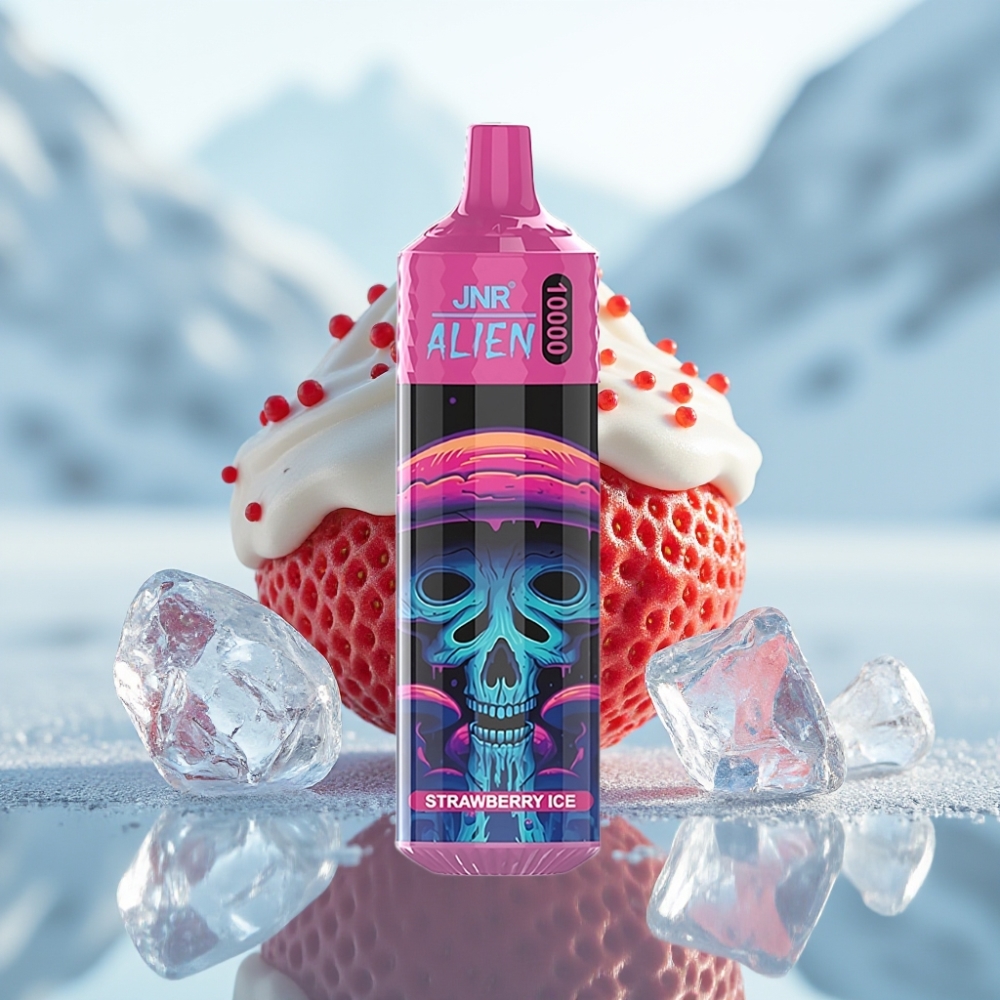 JNR Alien 10000 Puffs Morango Gelo 850mAh RGB