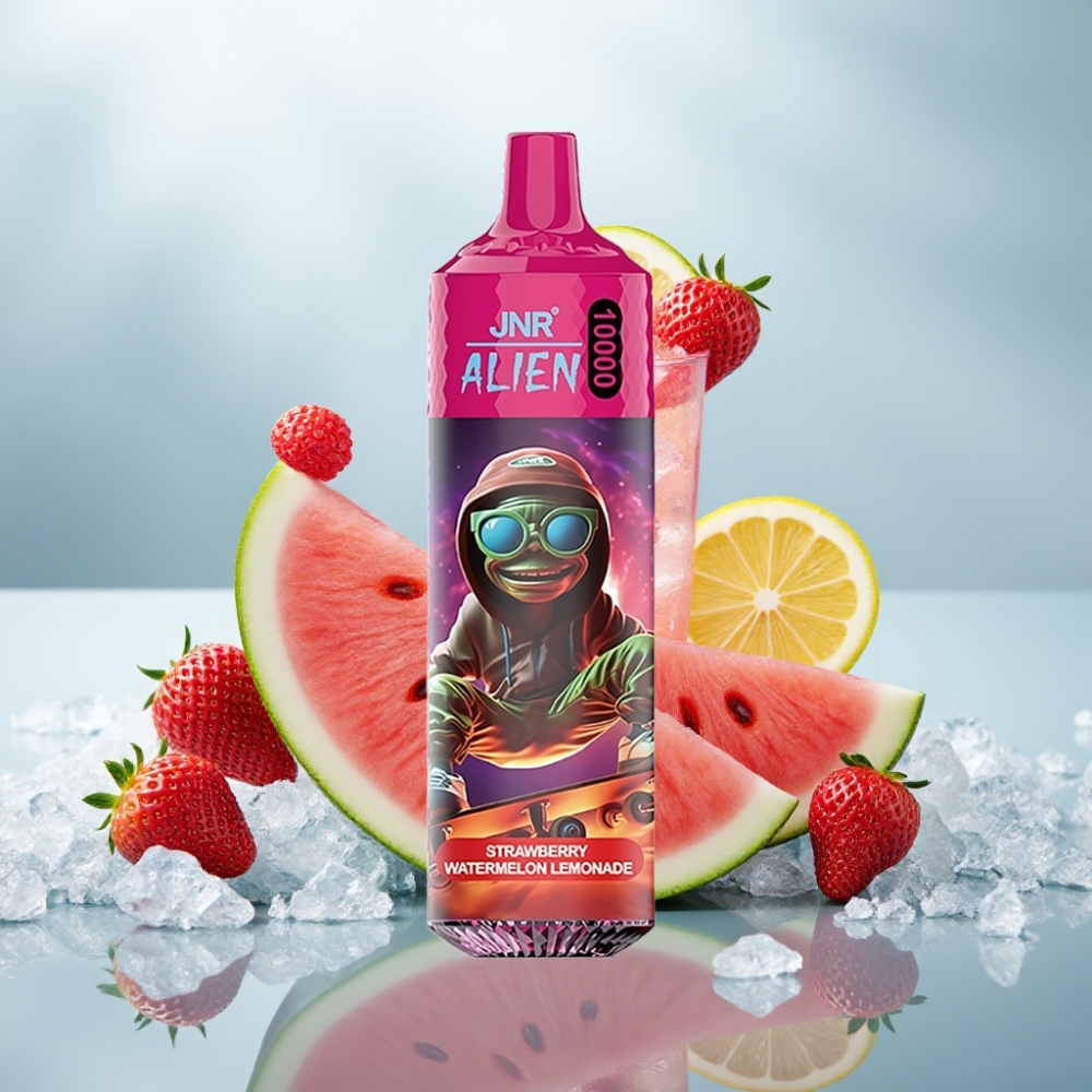 JNR Alien 10000 Puffs Morango Melancia Limonada Tipo-C Carga Rápida
