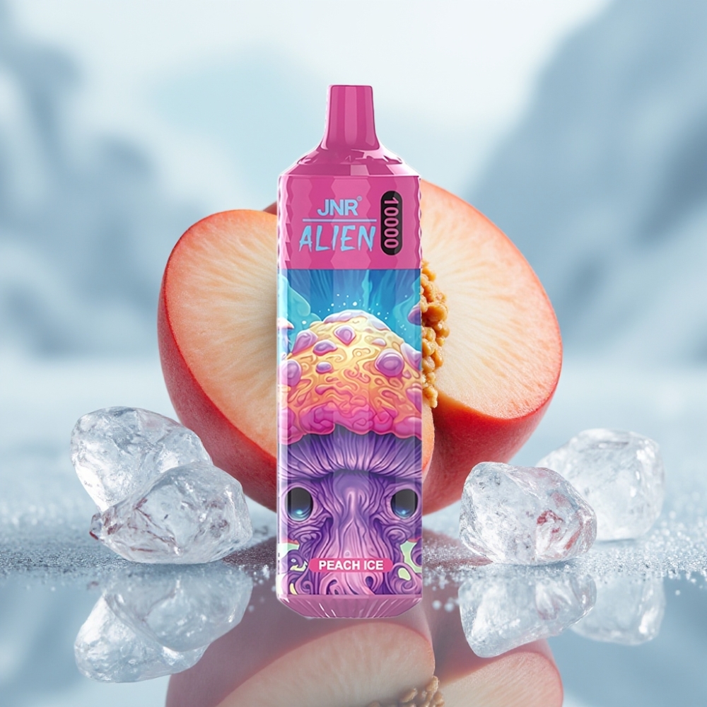 JNR Alien 10000 Puffs Pêssego Gelo Capacidade Bateria 850mAh