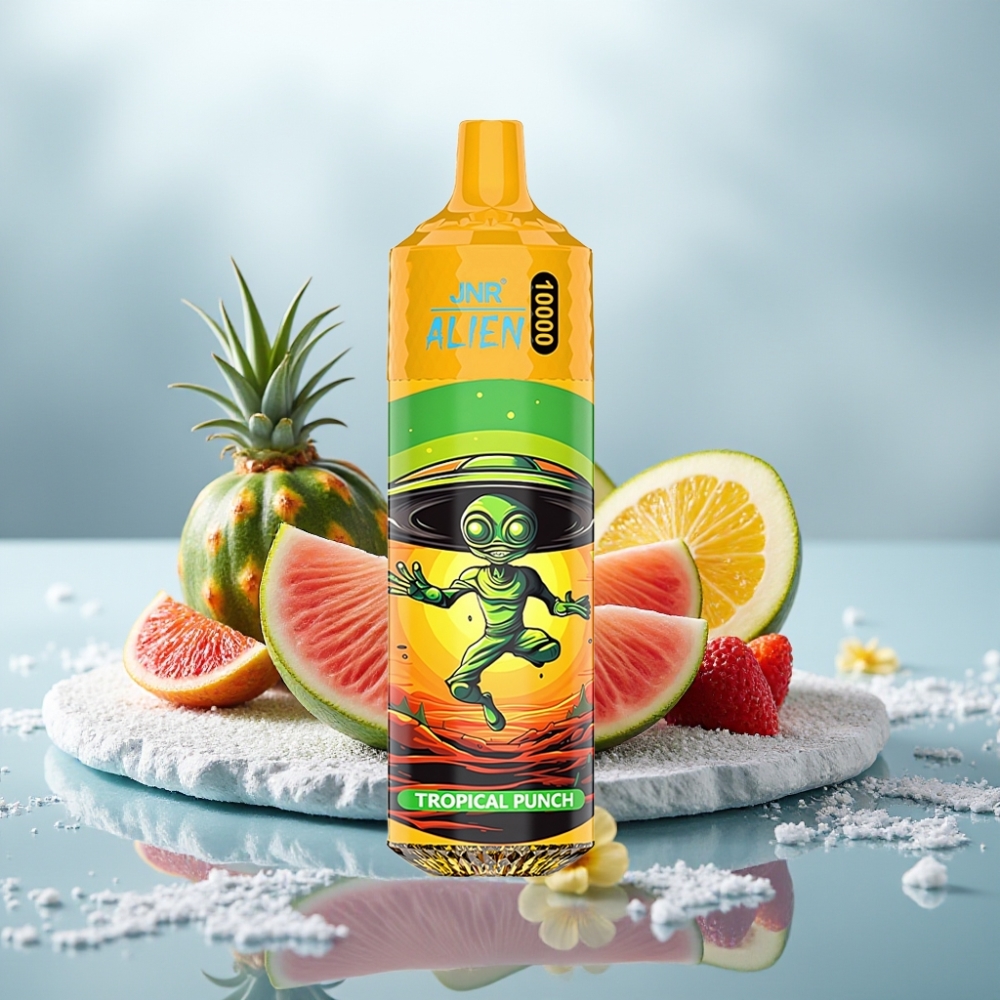JNR Alien 10000 Puffs Sabor Tropical Punch Bateria 850mAh LED RGB