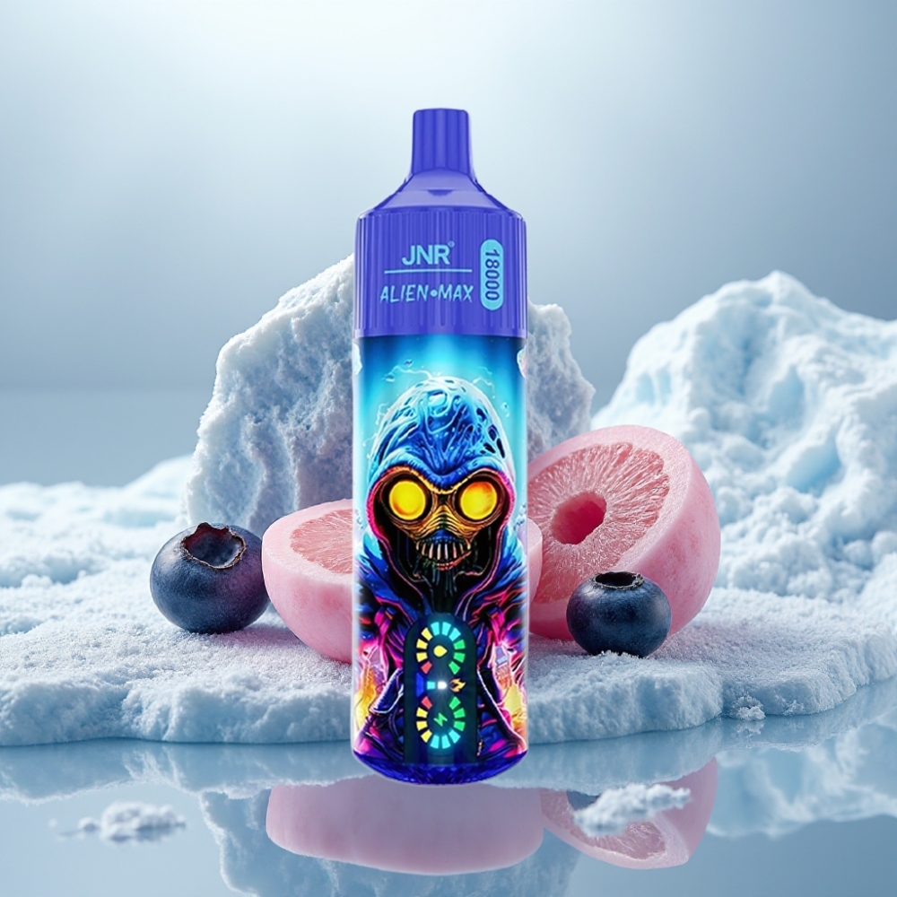 JNR Alien Max 18000 Puffs Chiclete de Mirtilo LED Inteligente Dual Mesh JNR Alien Max 18000 Puffs Chiclete de Mirtilo LED Inteligente Dual Mesh