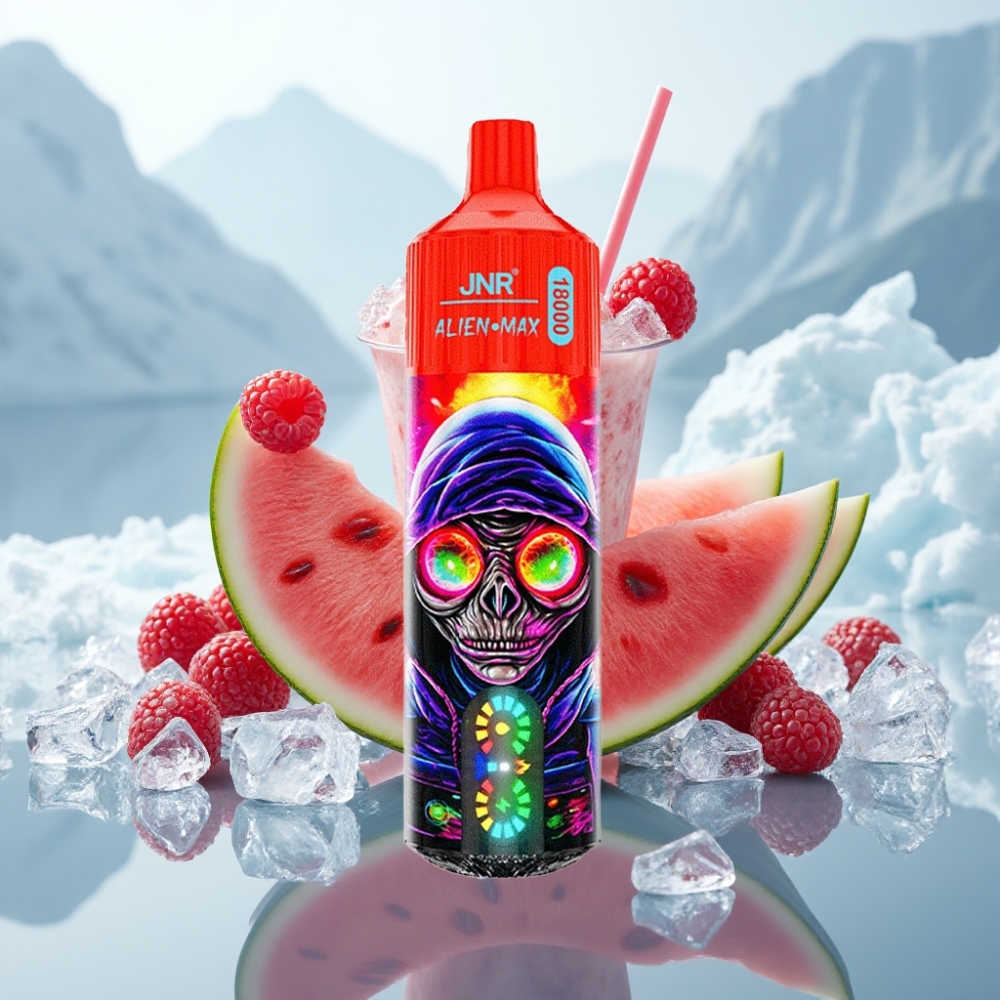 JNR Alien Max 18000 Puffs Disposable Vape Framboesa Melancia Gelo com LED Inteligente e Dual Mesh Coil JNR Alien Max 18000 Puffs Disposable Vape Framboesa Melancia Gelo com LED Inteligente e Dual Mesh Coil