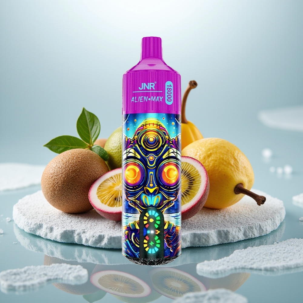 JNR Alien Max 18000 Puffs Disposable Vape Kiwi Maracujá Goiaba Tela LED Inteligente JNR Alien Max 18000 Puffs Disposable Vape Kiwi Maracujá Goiaba Tela LED Inteligente