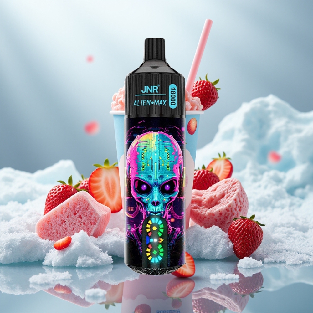 JNR Alien Max 18000 Puffs Disposable Vape Morango Hubba Bubba Tipo-C Carga Rápida JNR Alien Max 18000 Puffs Disposable Vape Morango Hubba Bubba Tipo-C Carga Rápida