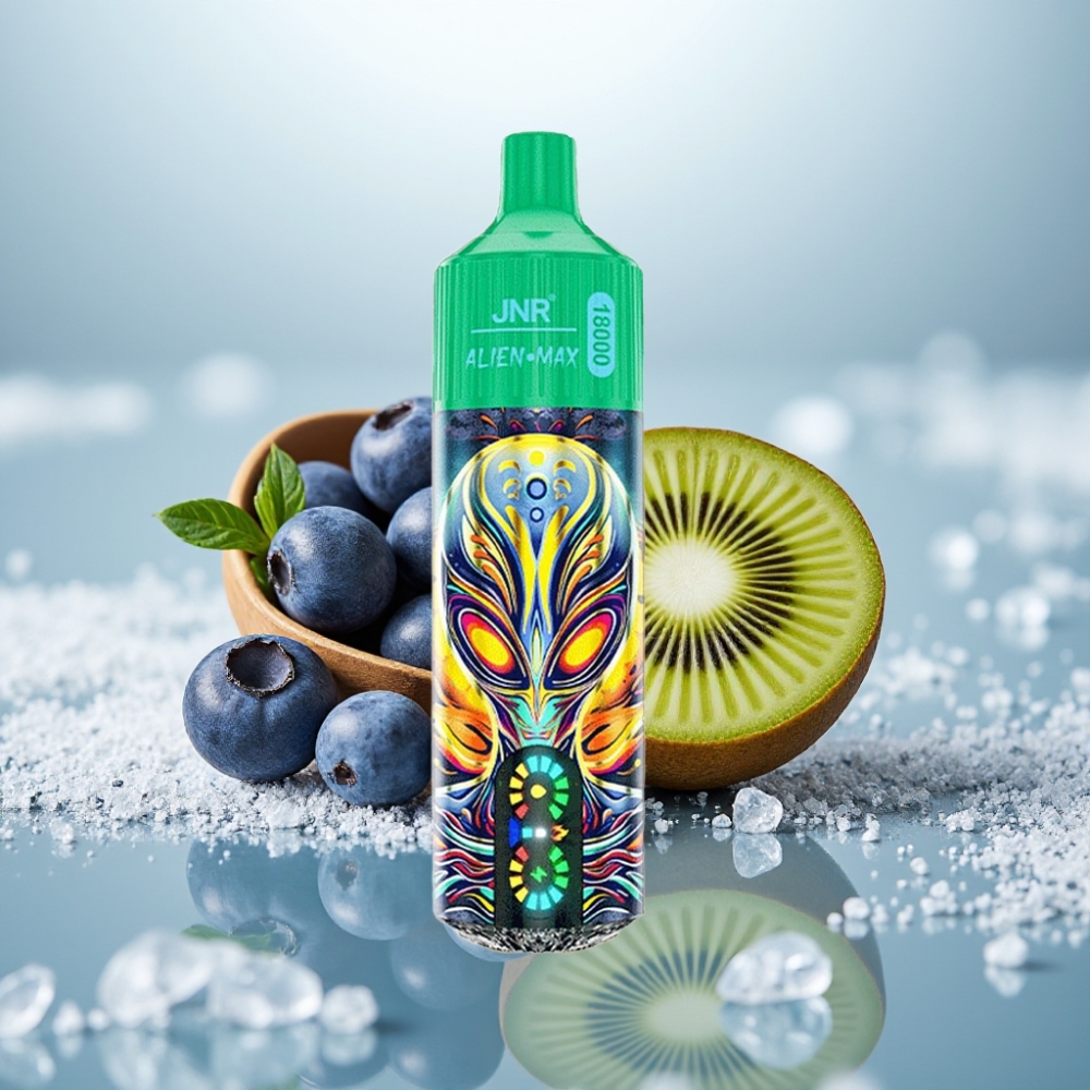 JNR Alien Max 18000 Puffs Mirtilo Kiwi Tela LED Dual Mesh