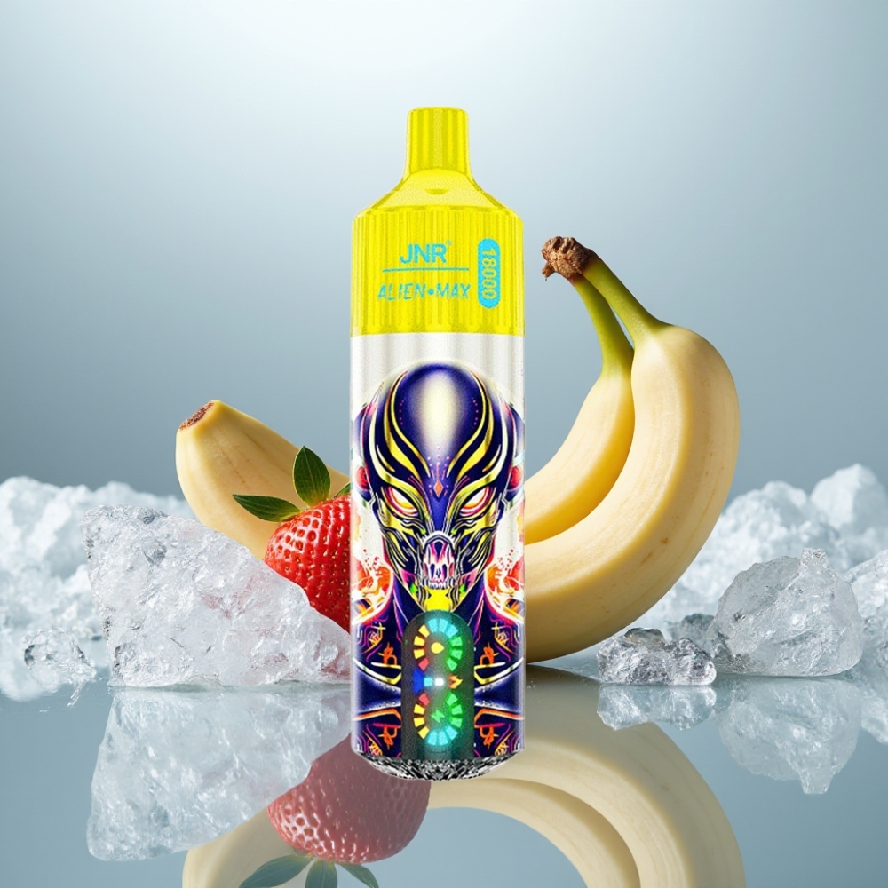 JNR Alien Max 18000 Puffs Morango Banana Tipo-C Carga Rápida