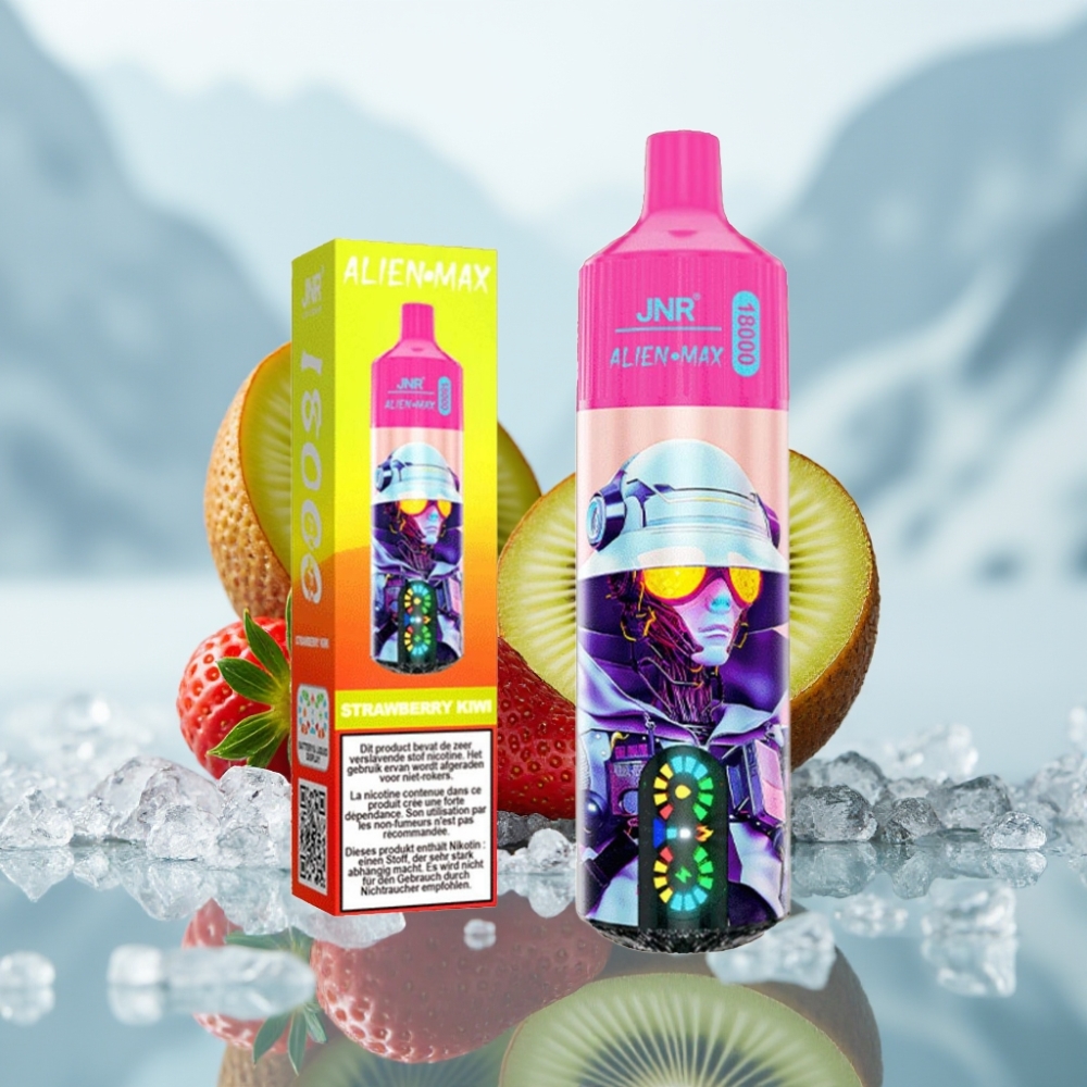 JNR Alien Max 18000 Puffs Morango Kiwi Tipo-C Carga Rápida