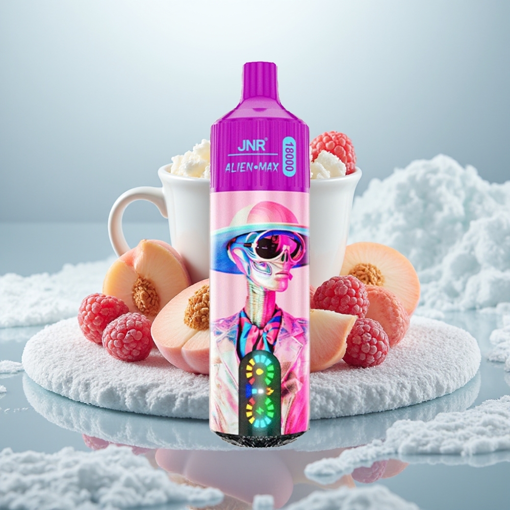 JNR Alien Max 18000 Puffs Pêssego Branco Razz Display LED Inteligente