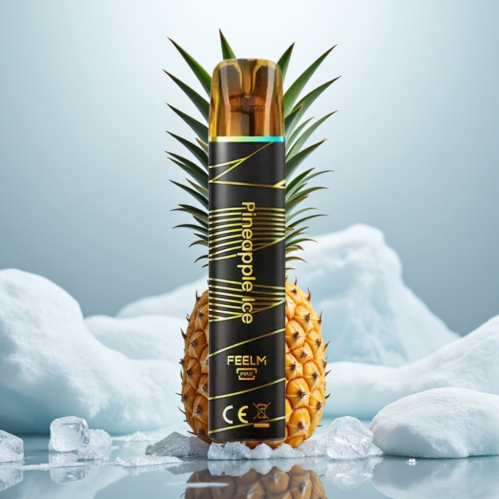 JNR Black&Golden 600+200 Puffs Disposable Vape Abacaxi Gelo Capacidade da Bateria 550mAh