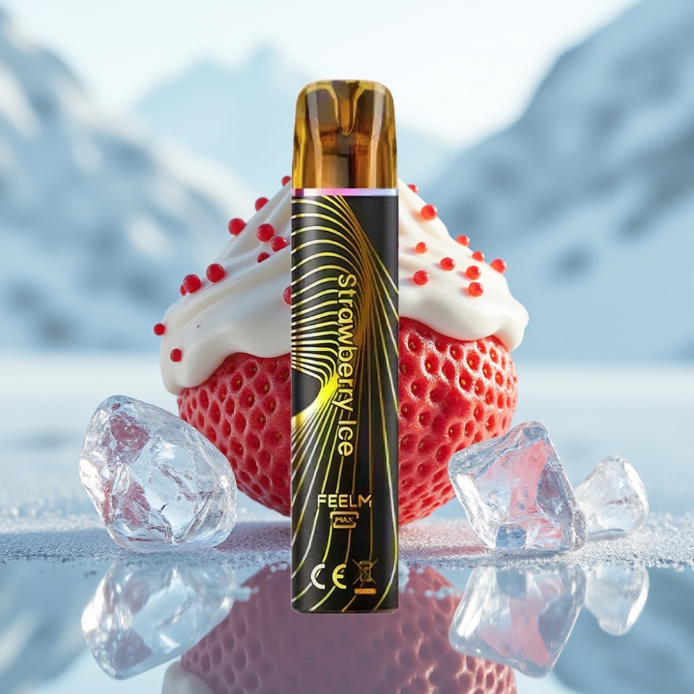 JNR Black&Golden 800 Puffs Morango Gelo Capacidade Bateria 550mAh