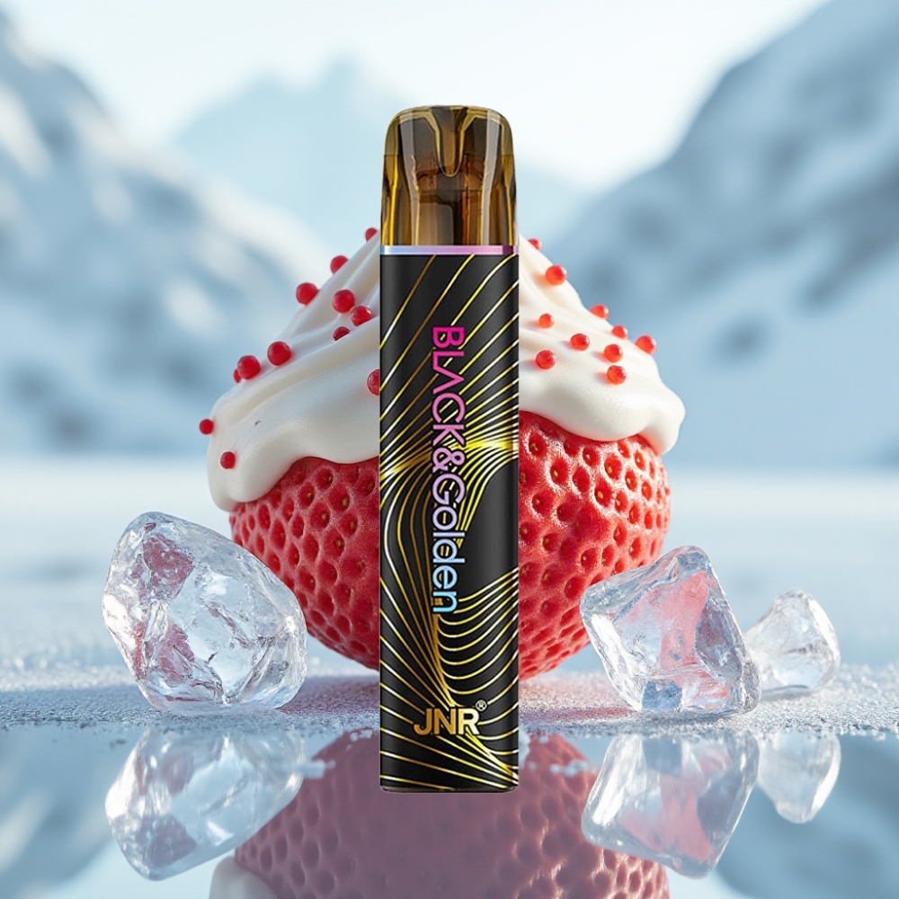 JNR Black&Golden 800 Puffs Morango Gelo Capacidade Bateria 550mAh