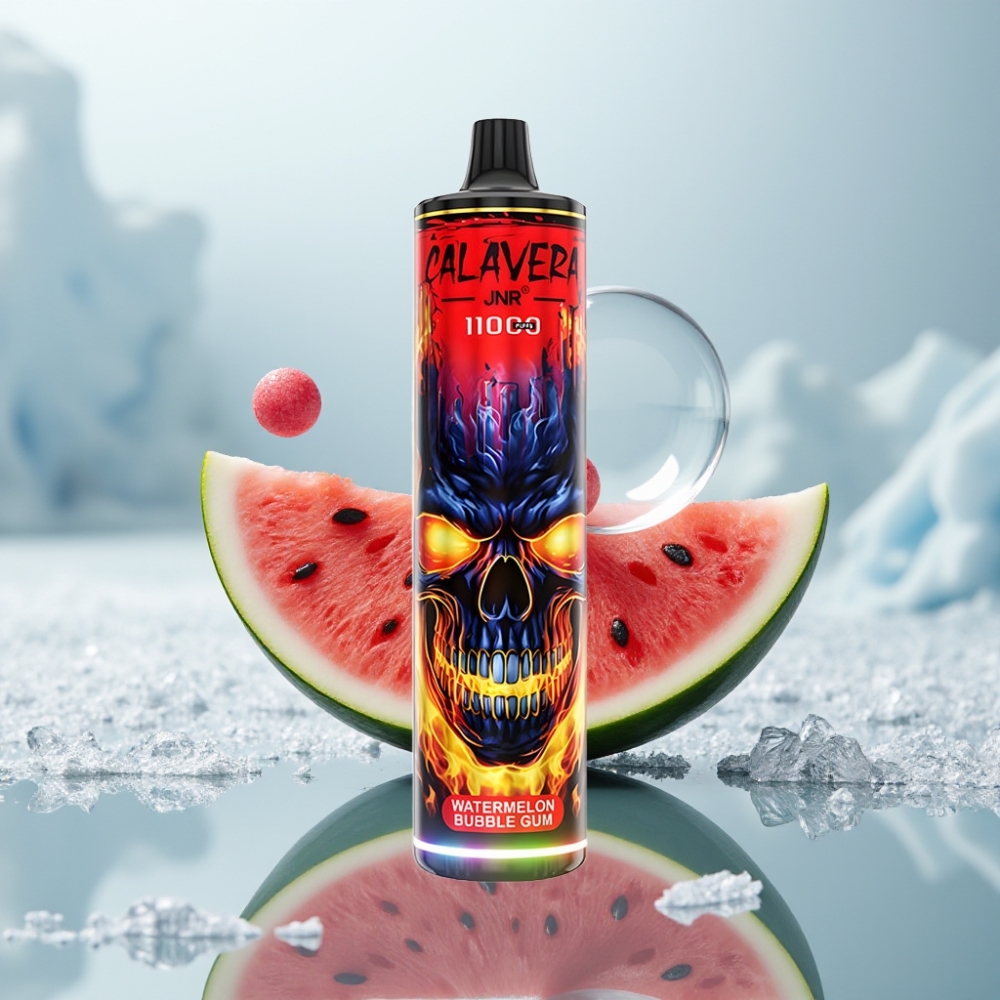 JNR Calavera 11000 Puffs Chiclete de Melancia Disposable Vape Recarregável via Type-C JNR Calavera 11000 Puffs Chiclete de Melancia Disposable Vape Recarregável via Type-C