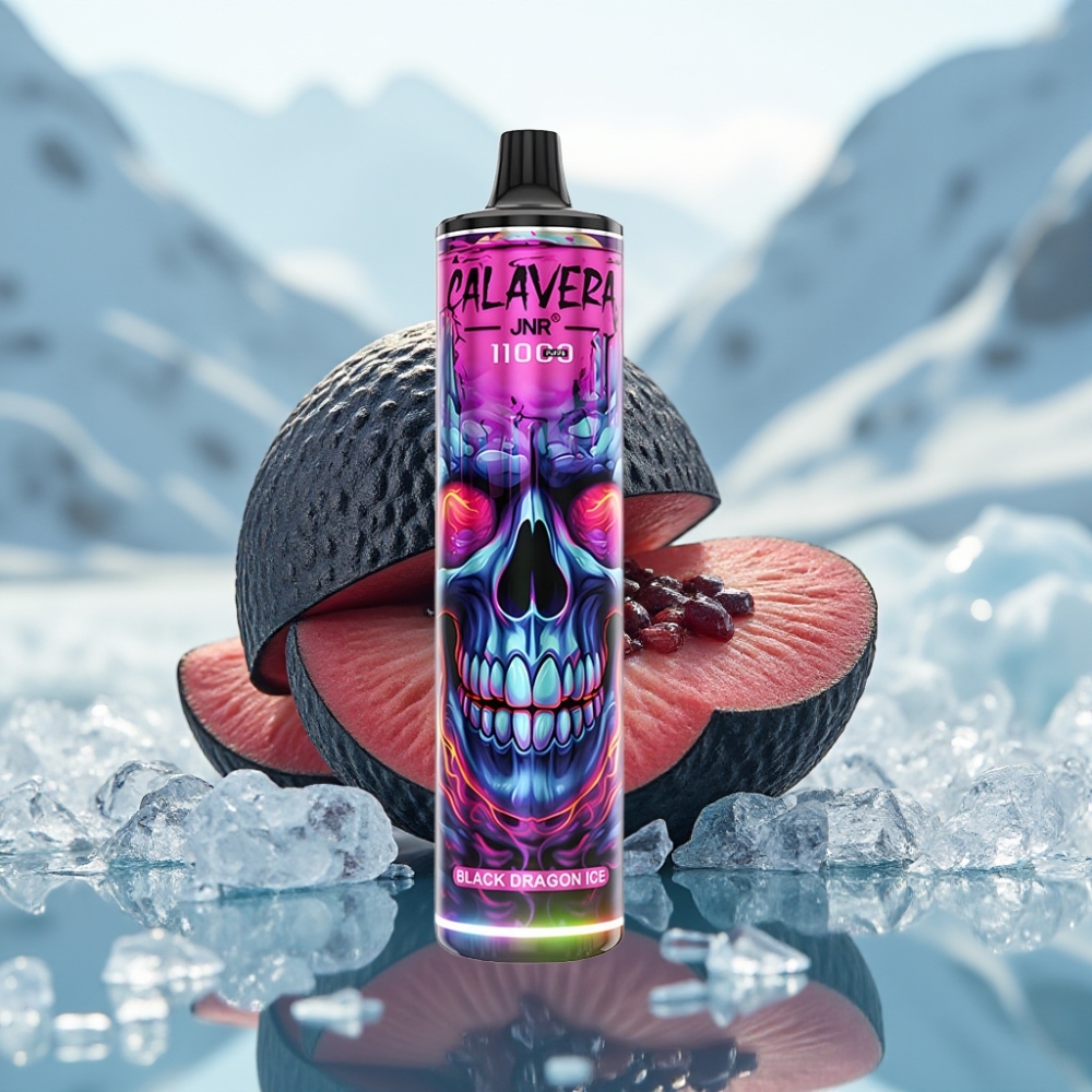 JNR Calavera 11000 Puffs Dragão Negro Gelo Porta Tipo-C 850mAh JNR Calavera 11000 Puffs Dragão Negro Gelo Porta Tipo-C 850mAh
