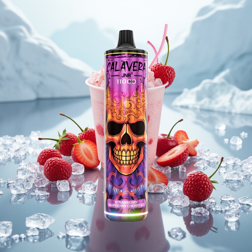 JNR Calavera 11000 Puffs Morango Framboesa Cereja Gelo Porta Tipo-C 850mAh