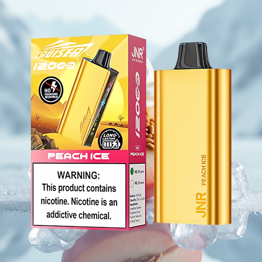 JNR Cruiser 12000 Puffs Gelo de Pêssego Vape Descartável Sem Recarga 3500 mAh