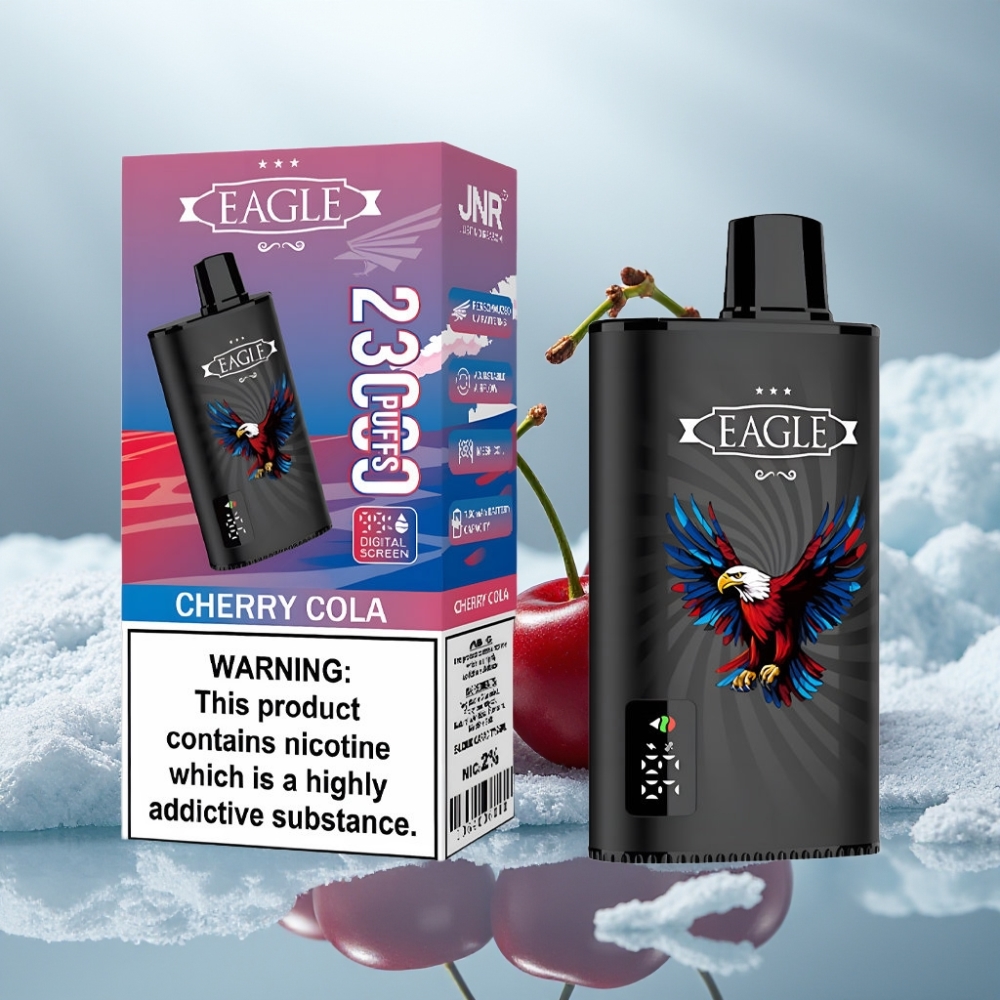 JNR EAGLE Smart 23000 Puffs Disposable Vape Cereja Cola Tela Digital 750mAh