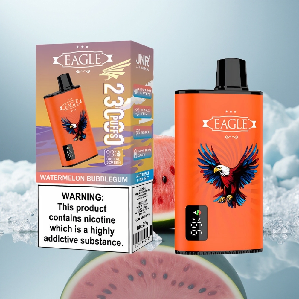 JNR EAGLE Smart 23000 Puffs Disposable Vape Chiclete de Melancia Tela Digital