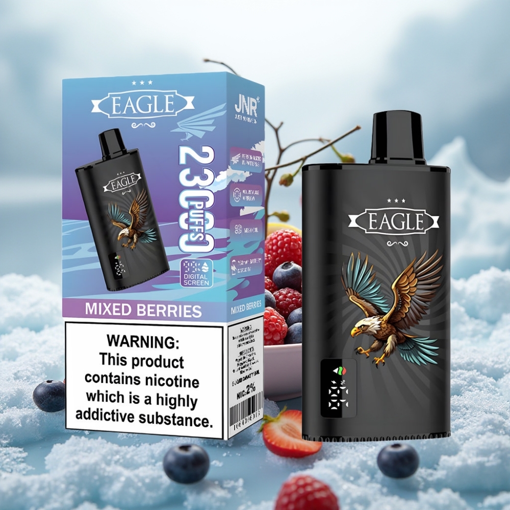 JNR EAGLE Smart 23000 Puffs Disposable Vape Frutas Vermelhas Tela Digital 750mAh