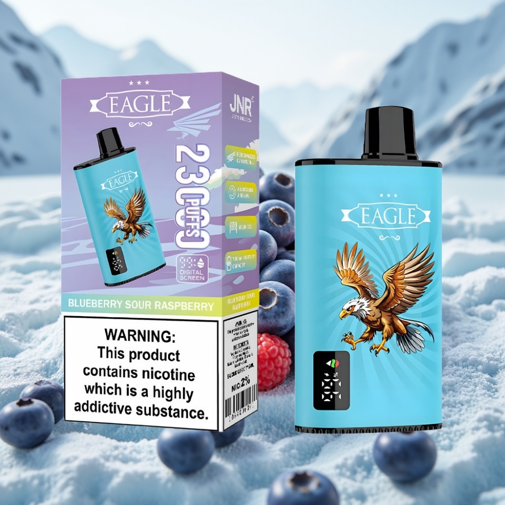 JNR EAGLE Smart 23000 Puffs Disposable Vape Mirtilo Framboesa Azeda Tela Digital 1.0ohm