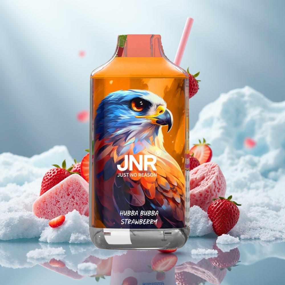 JNR Falcon 16000 Puffs Disposable Vape Morango Hubba Bubba 22ml LED