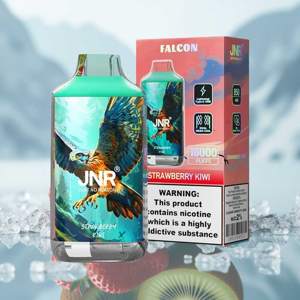 JNR Falcon 16000 Puffs Morango Kiwi 22ml Dual Mesh