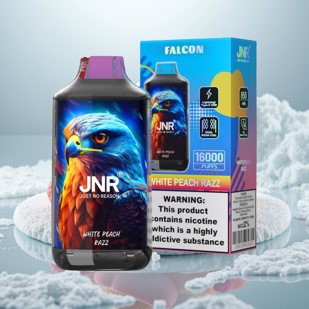 JNR Falcon 16000 Puffs Pêssego Branco Razz Capacidade da Bateria: 850 mAh