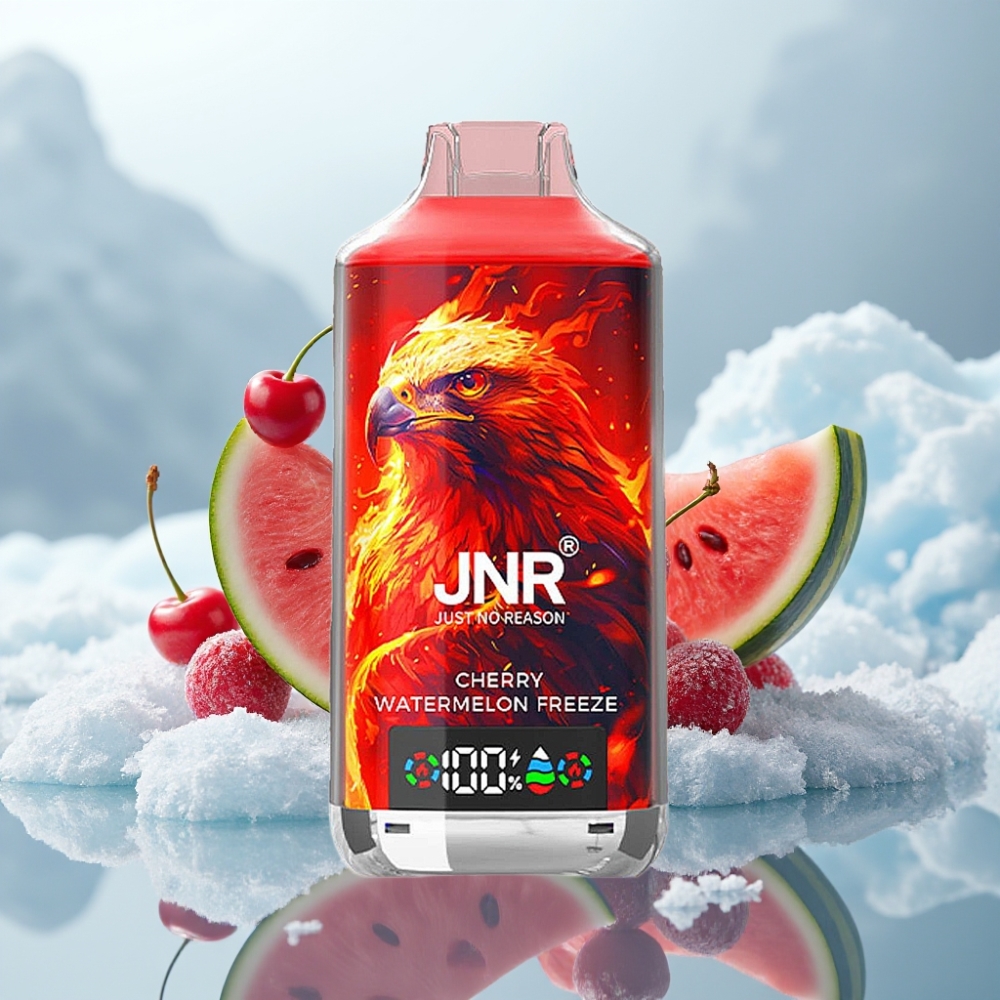 JNR Falcon X 18000 Puffs Disposable Cereja Melancia Gelada Digital Display Type-C JNR Falcon X 18000 Puffs Disposable Cereja Melancia Gelada Digital Display Type-C