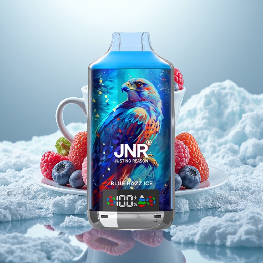 JNR Falcon X 18000 Puffs Disposable Vape Blue Razz Ice Capacidade da Bateria: 750mAh JNR Falcon X 18000 Puffs Disposable Vape Blue Razz Ice Capacidade da Bateria: 750mAh