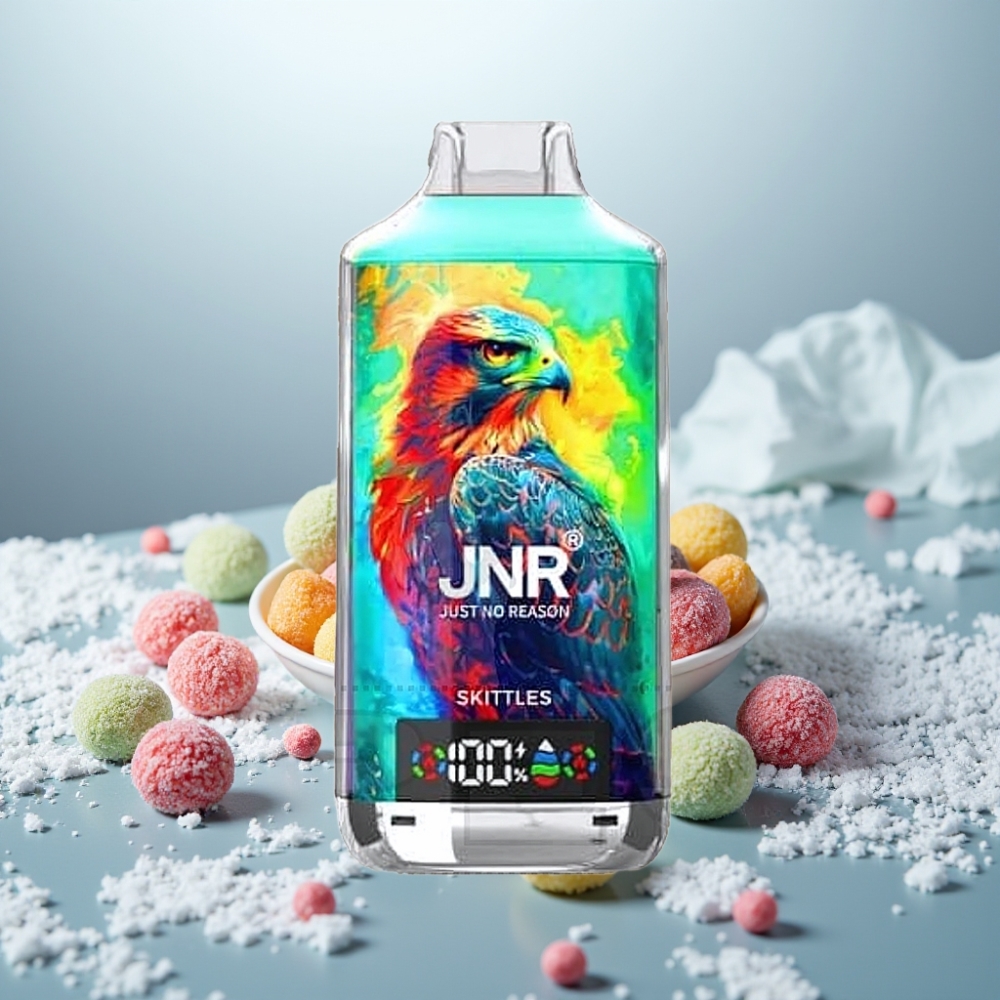 JNR Falcon X 18000 Puffs Disposable Vape Skittles Tela Digital Carga Rápida