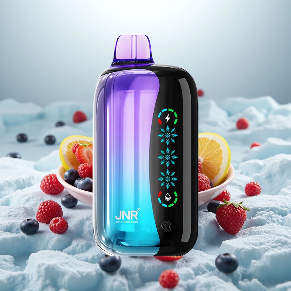 JNR Flex Ice 21000 Puffs Disposable Vape Frutas Silvestres Misturadas Ice Ajustável JNR Flex Ice 21000 Puffs Disposable Vape Frutas Silvestres Misturadas Ice Ajustável