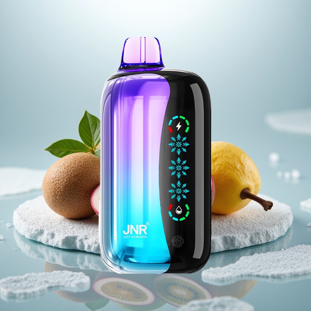 JNR Flex Ice 21000 Puffs Disposable Vape Kiwi Maracujá Goiaba com Gelo Ajustável e Toque Tátil JNR Flex Ice 21000 Puffs Disposable Vape Kiwi Maracujá Goiaba com Gelo Ajustável e Toque Tátil