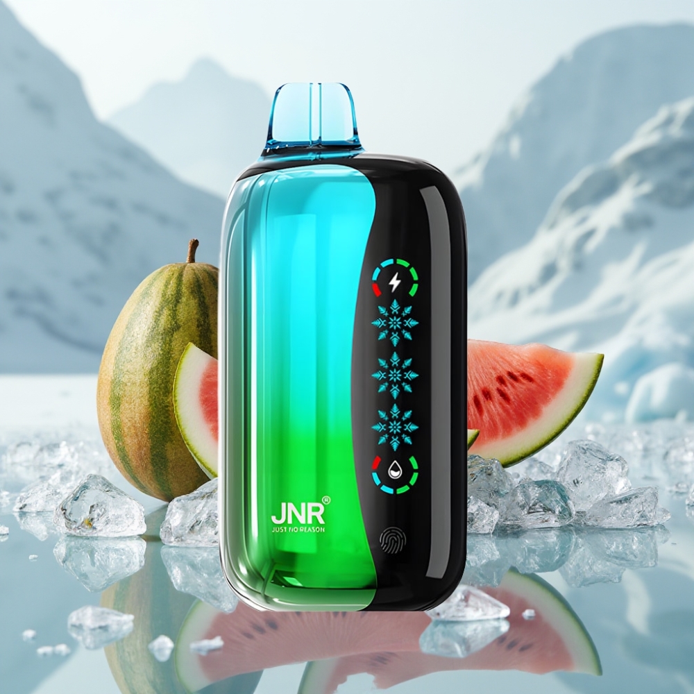 JNR Flex Ice 21000 Puffs Disposable Vape Kiwi Melancia Gelada com Tela de Toque e Fluxo de Ar Ajustável JNR Flex Ice 21000 Puffs Disposable Vape Kiwi Melancia Gelada com Tela de Toque e Fluxo de Ar Ajustável