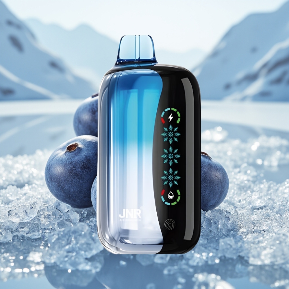 JNR Flex Ice 21000 Puffs Disposable Vape Mirtilo Gelado com Tela Touch e Fluxo de Ar Personalizável JNR Flex Ice 21000 Puffs Disposable Vape Mirtilo Gelado com Tela Touch e Fluxo de Ar Personalizável