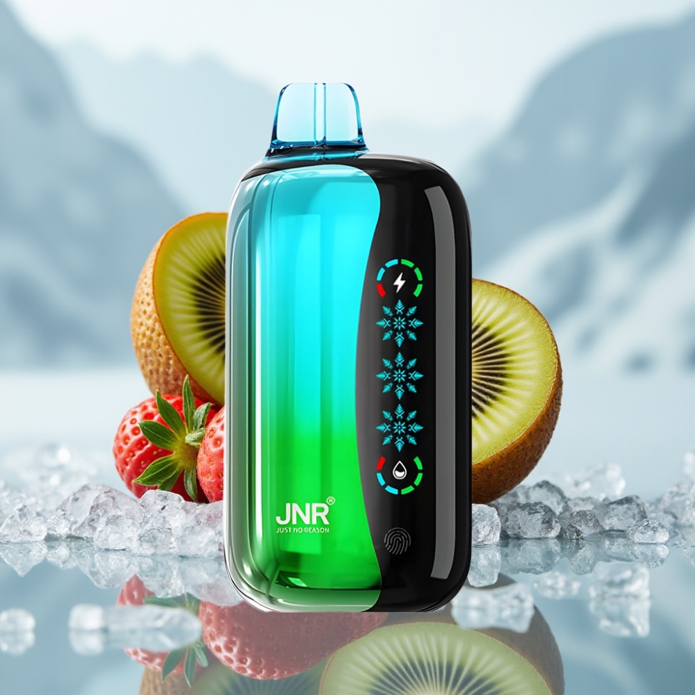 JNR Flex Ice 21000 Puffs Disposable Vape Morango Kiwi com Tela Sensível ao Toque e Bateria 1000mAh JNR Flex Ice 21000 Puffs Disposable Vape Morango Kiwi com Tela Sensível ao Toque e Bateria 1000mAh