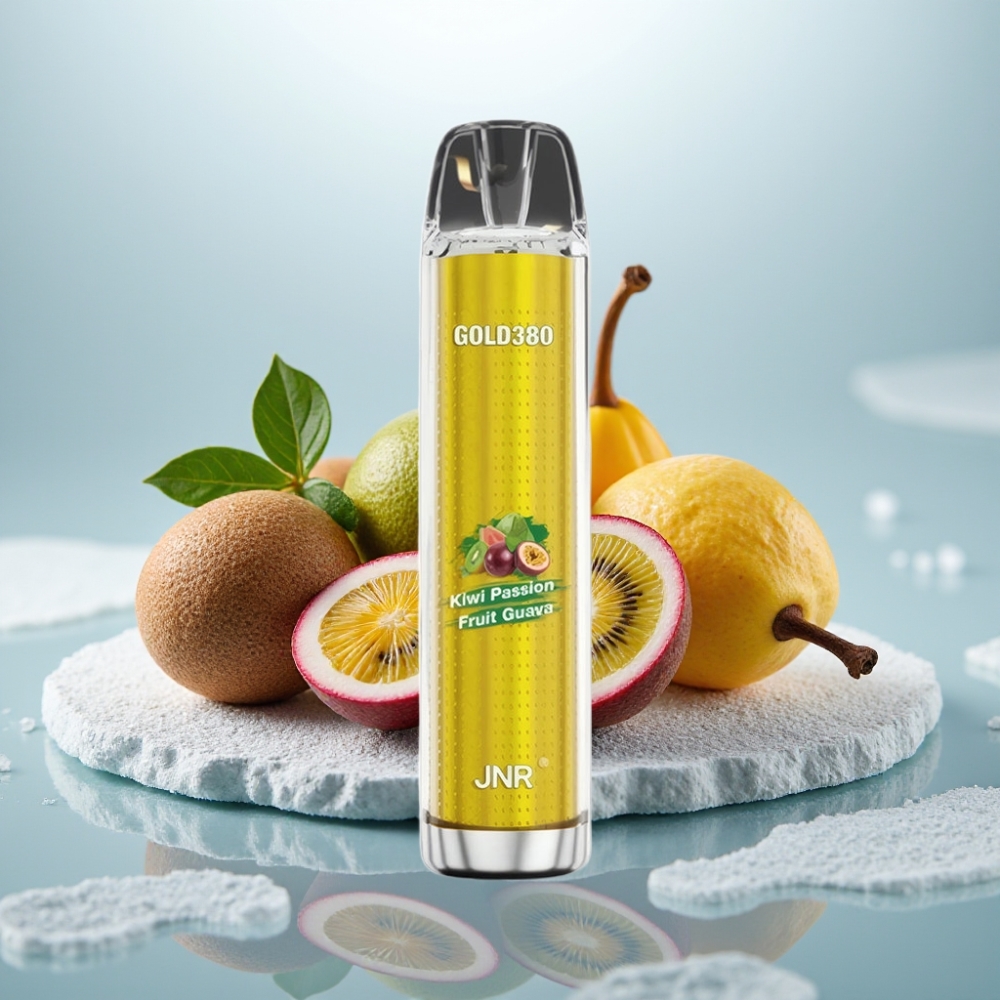 JNR Gold380 6000 Puffs Disposable Vape Kiwi Maracujá Goiaba Capacidade da Bateria 1500mAh JNR Gold380 6000 Puffs Disposable Vape Kiwi Maracujá Goiaba Capacidade da Bateria 1500mAh