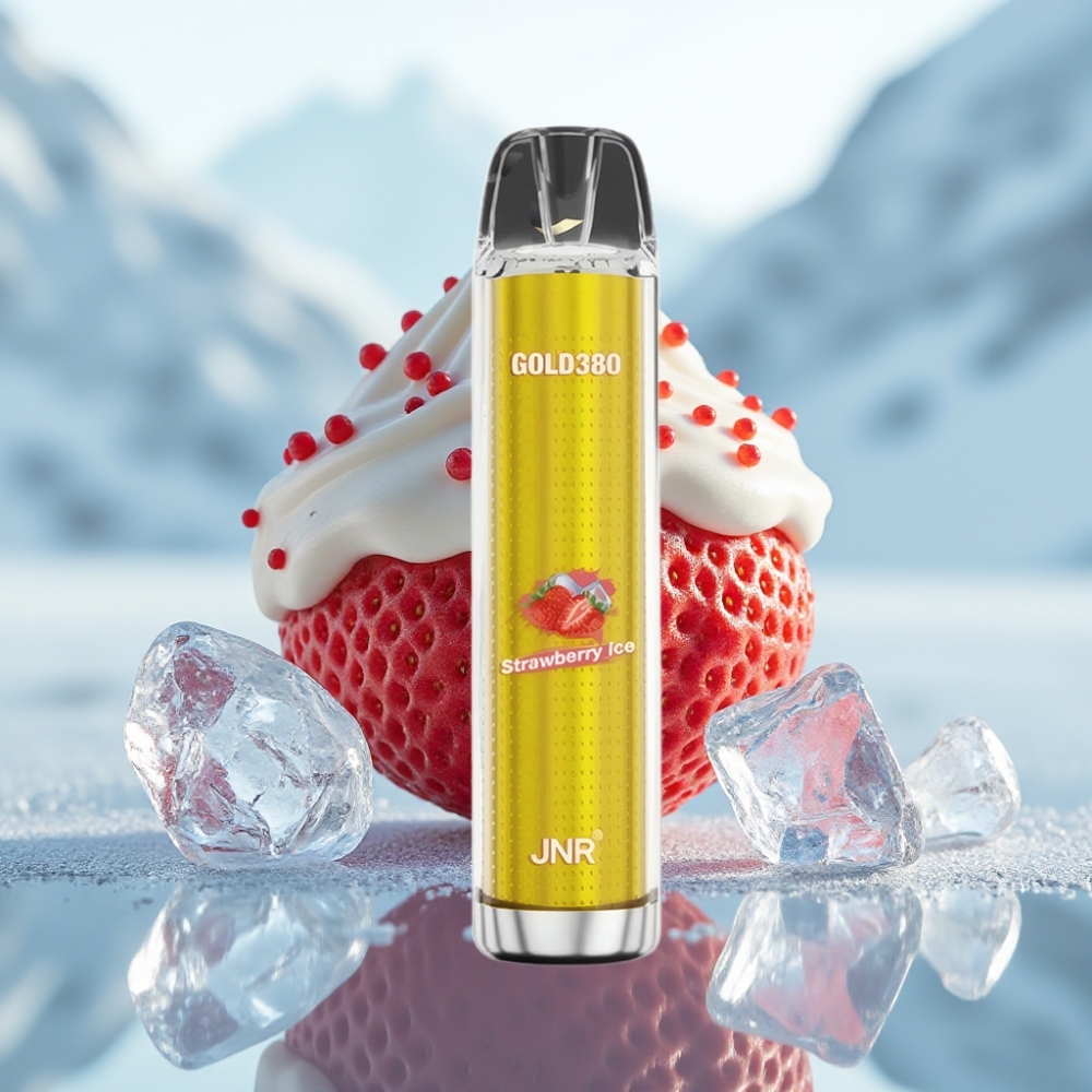 JNR Gold380 6000 Puffs Disposable Vape Morango Gelo Bateria 1500mAh 13ml JNR Gold380 6000 Puffs Disposable Vape Morango Gelo Bateria 1500mAh 13ml