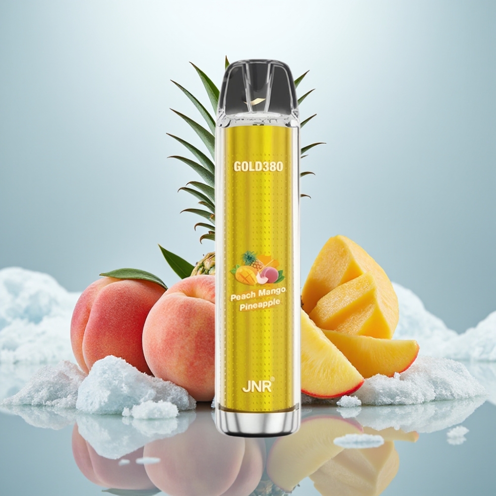 JNR Gold380 6000 Puffs Disposable Vape Pêssego Manga Abacaxi 1500mAh 1.0ohm