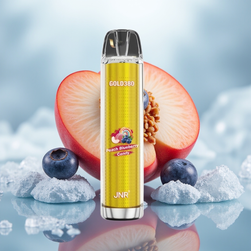 JNR Gold380 6000 Puffs Disposable Vape Pêssego Mirtilo 1500mAh 1.0ohm