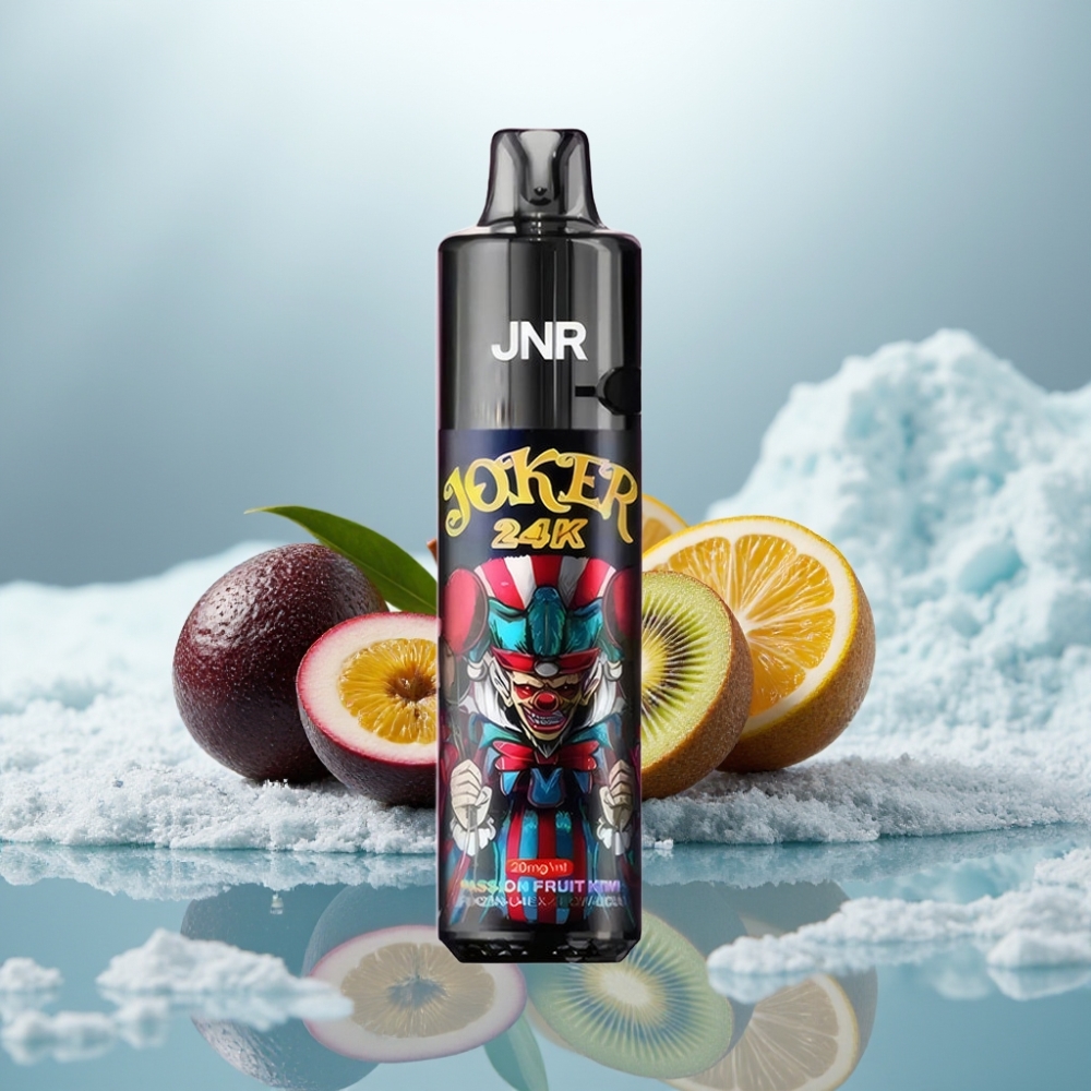 JNR Joker 24K Puffs Disposable Vape Maracujá Kiwi 2% Nicotina Pod Recarregável