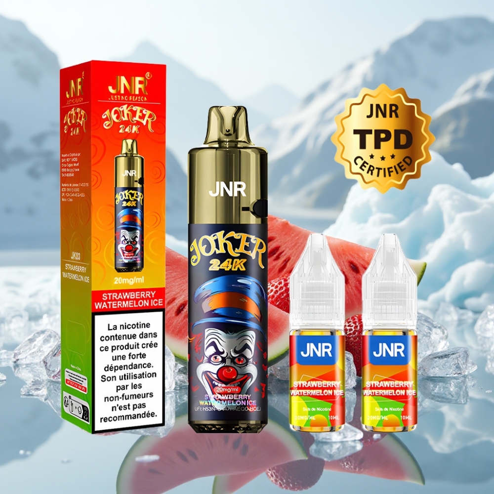 JNR Joker 24K Puffs Morango Melancia Gelado Recarregável 2+10ml 800mAh